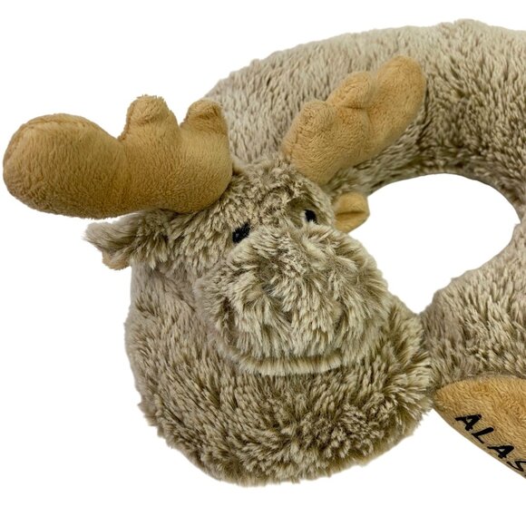 Alaska Travel Neck Pillow Moose Plush Souvenir Kids Neck Circle Pillow DolliBu - Picture 2 of 9